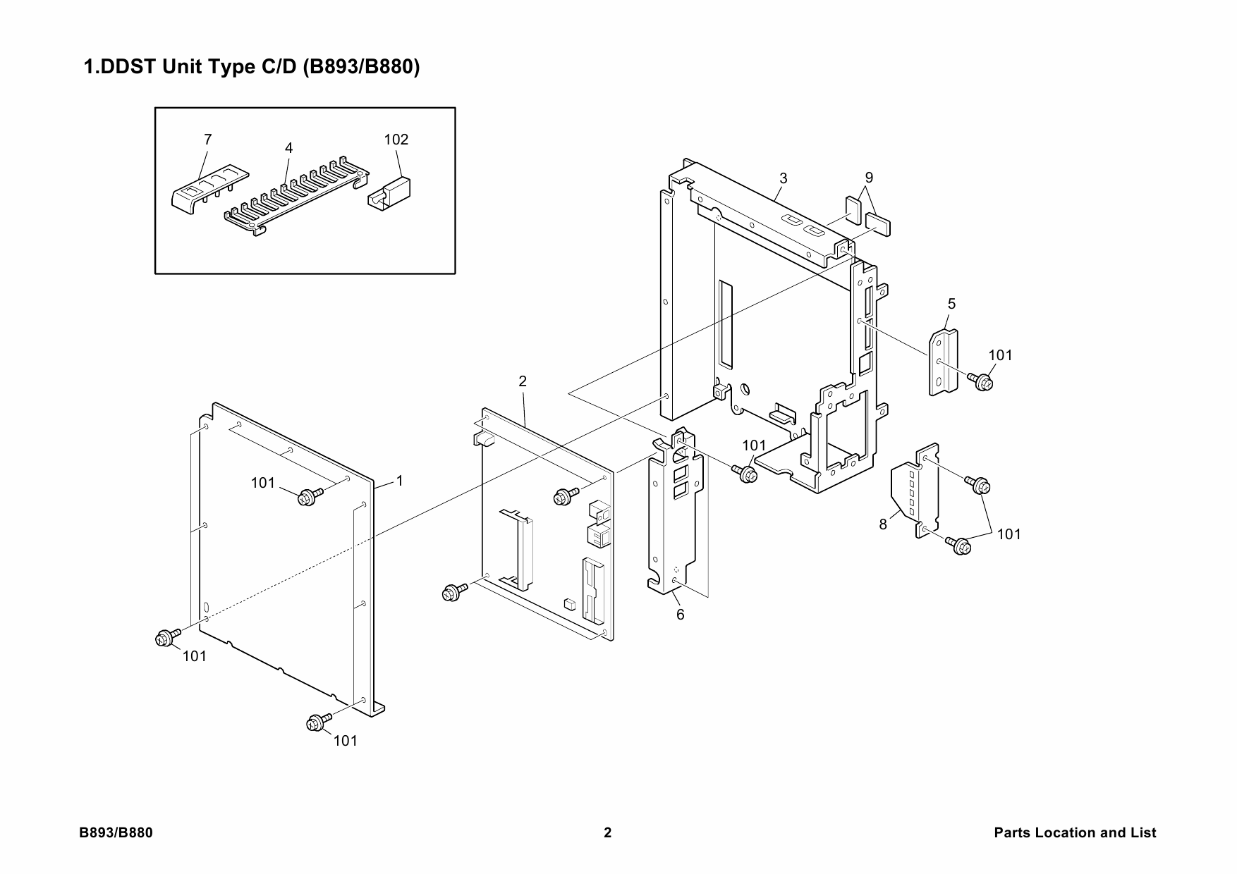 RICOH Options B839 B880 DDST-UNIT-TYPE-C-D Parts Catalog PDF download-2